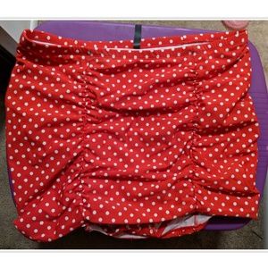 Torrid High Waisted Red&White Polka Dot Swim Skirt